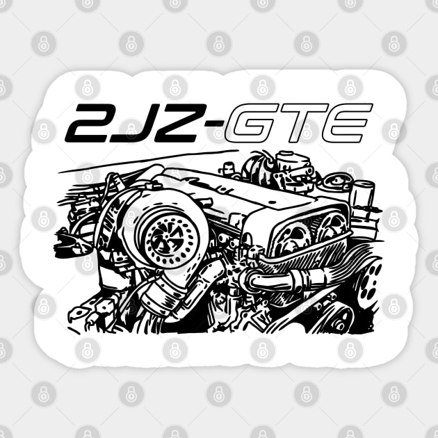 2JZ GTE Supra Engine Sticker by celengan